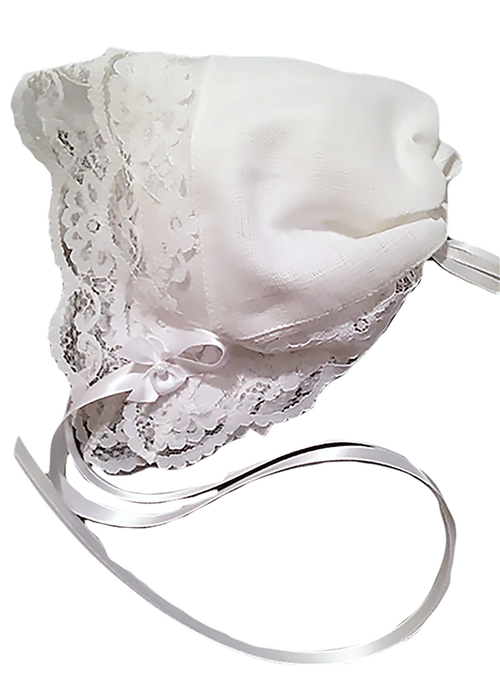 Bridal Dress Lace Baby Hankie Bonnet - Linen Center