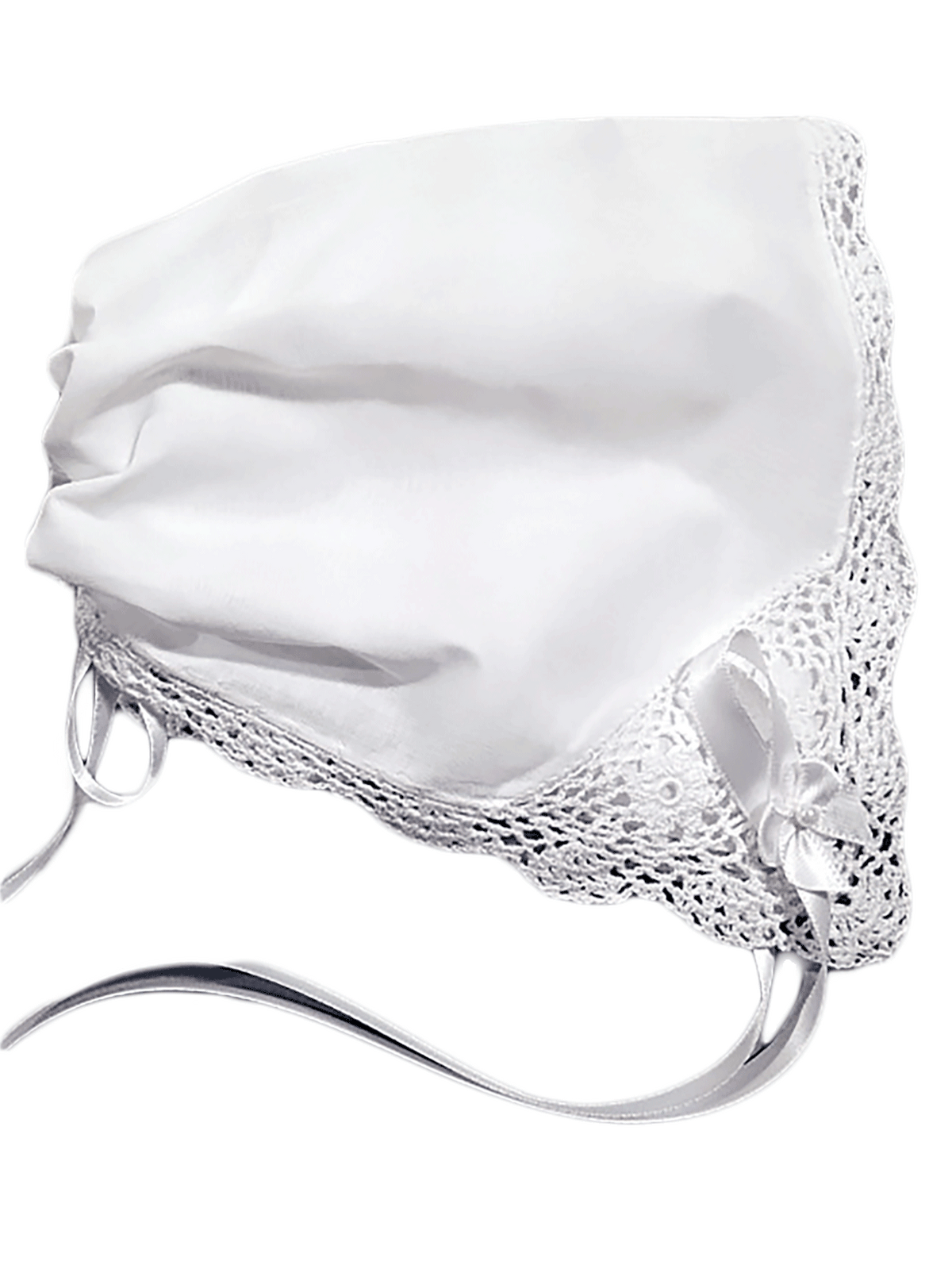 Bonnie Lace Handkerchief Bonnet - white