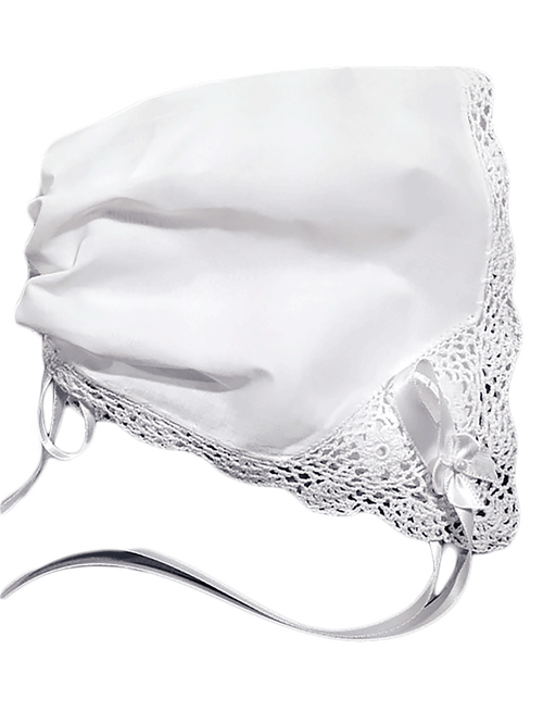 Bonnie Lace Handkerchief Bonnet - white