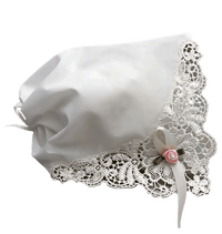 French Guipure Bobbin Lace Baby Hankie Bonnet