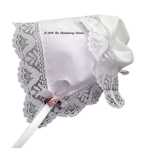 Garden Party Lace Baby Keepsake Hanky Bonnet