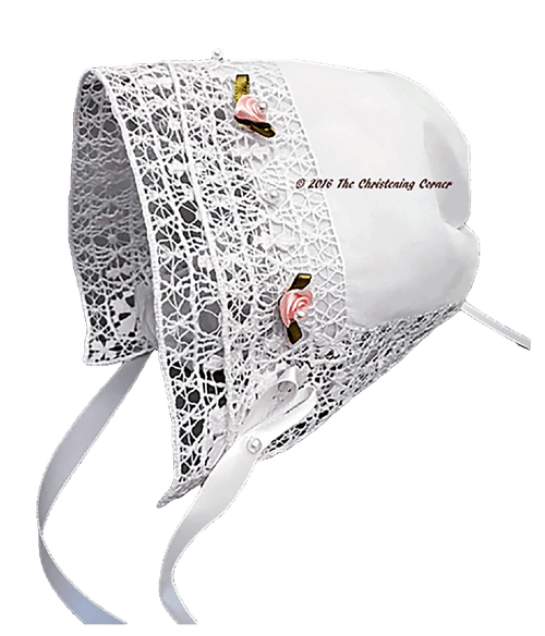 Little Princess Bridal Hanky Bonnet - Venise Lace