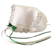 Rose of Sharon Lace, Irish Linen Keepsake Hankie Bonnet