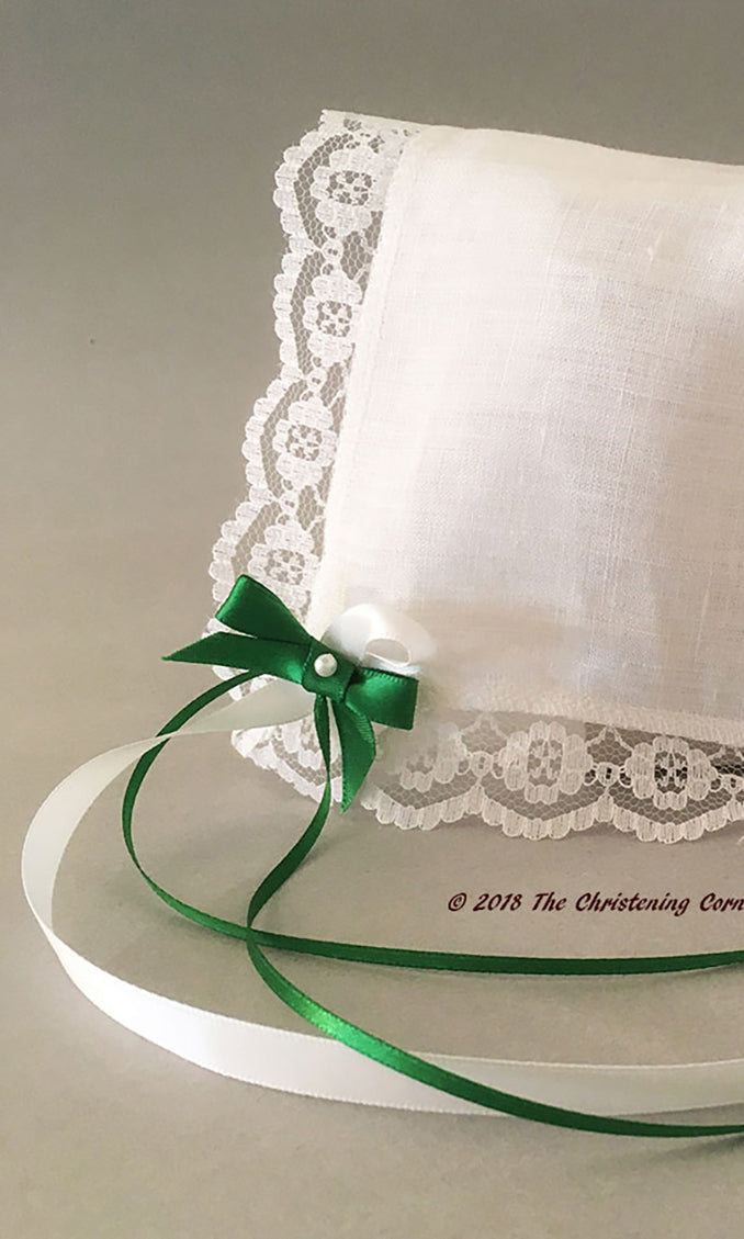 Rose of Sharon Lace, Irish Linen Keepsake Hankie Bonnet