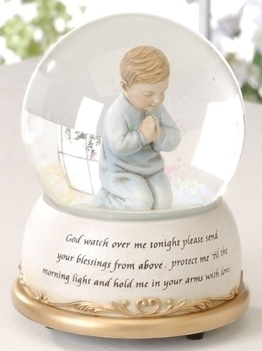 Boy Prayer Musical Glitter Dome