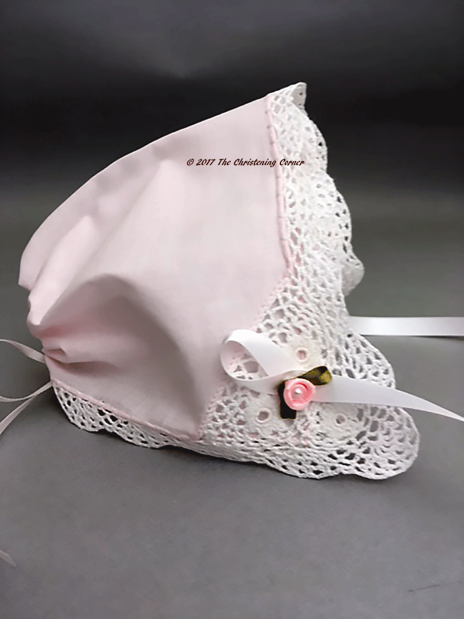 Bonnie Lace Keepsake Bonnet - pink