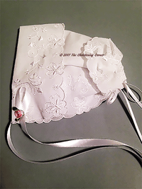 Butterfly and Heart Embroidered Keepsake Hanky Bonnet