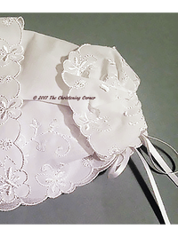 Butterfly and Heart Embroidered Keepsake Hanky Bonnet