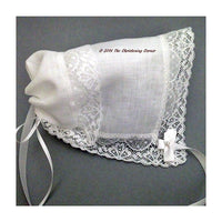 Cathedral Lace Irish Linen Keepsake Handkerchief Bonnet