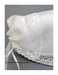 Cathedral Lace Irish Linen Keepsake Handkerchief Bonnet