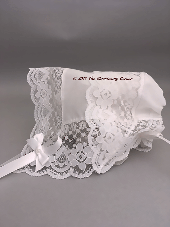 Glorious Lace Baby Handkerchief Bonnet