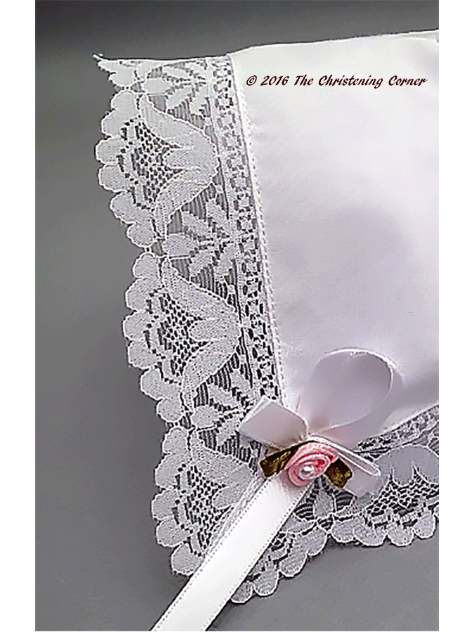 Garden Party Lace Baby Keepsake Hanky Bonnet