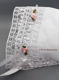 Little Princess Bridal Hanky Bonnet - Venise Lace