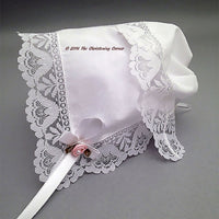 Garden Party Lace Baby Keepsake Hanky Bonnet