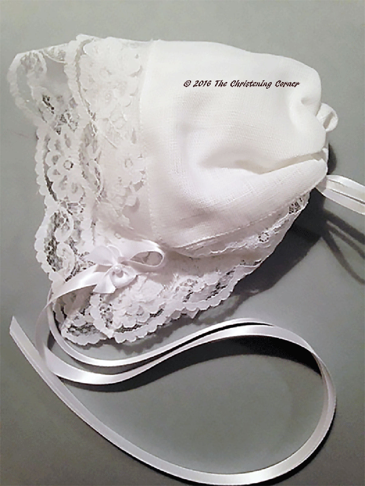 Bridal Dress Lace Baby Hankie Bonnet - Linen Center