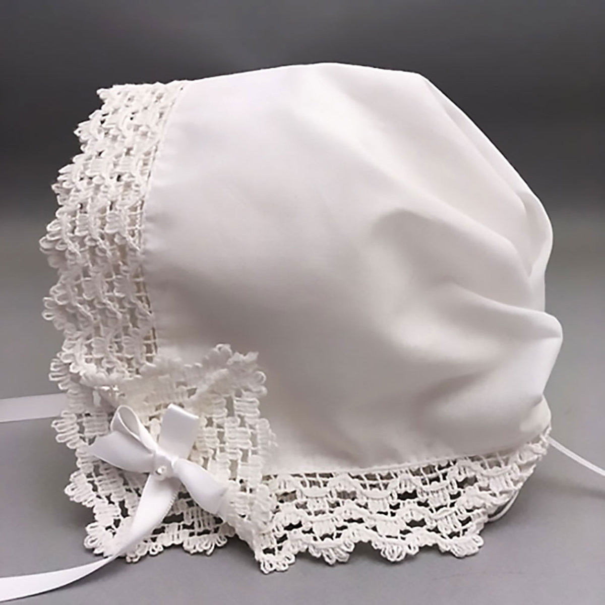Country Abbey Lace Keepsake Handkerchef Bonnet