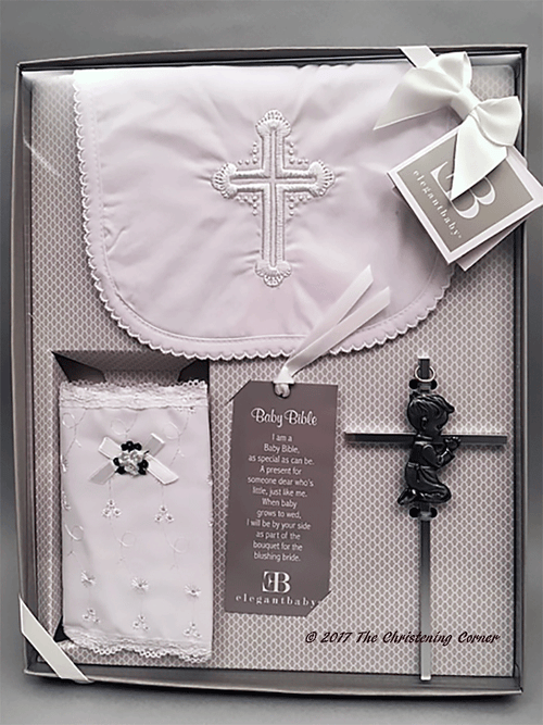 Boy's First Bible, Bib and Cross Gift Set