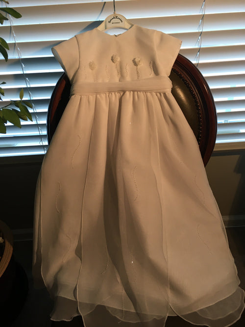 Sarah Louise Christening Gown with Glass Bead Accents