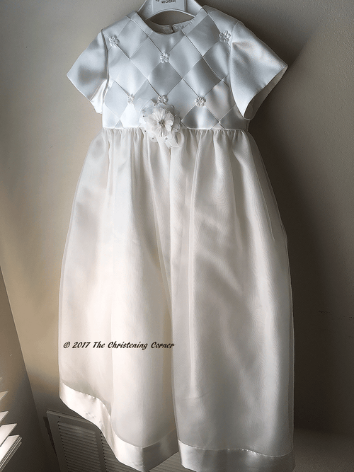 Sarah Louise Satin Ribbon Weave Christening Gown