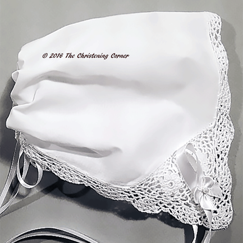 Bonnie Lace Handkerchief Bonnet - white