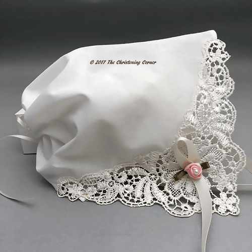 French Guipure Bobbin Lace Bonnet