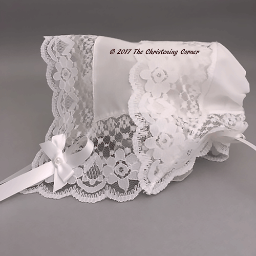 Glorious Lace Baby Handkerchief Bonnet