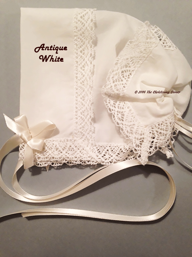 Park Avenue Lace Hankie Bonnet - antique white