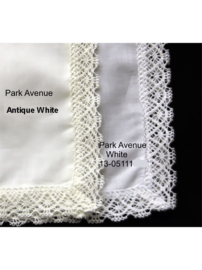 Park Avenue Lace Handkerchiefs - white or antique white