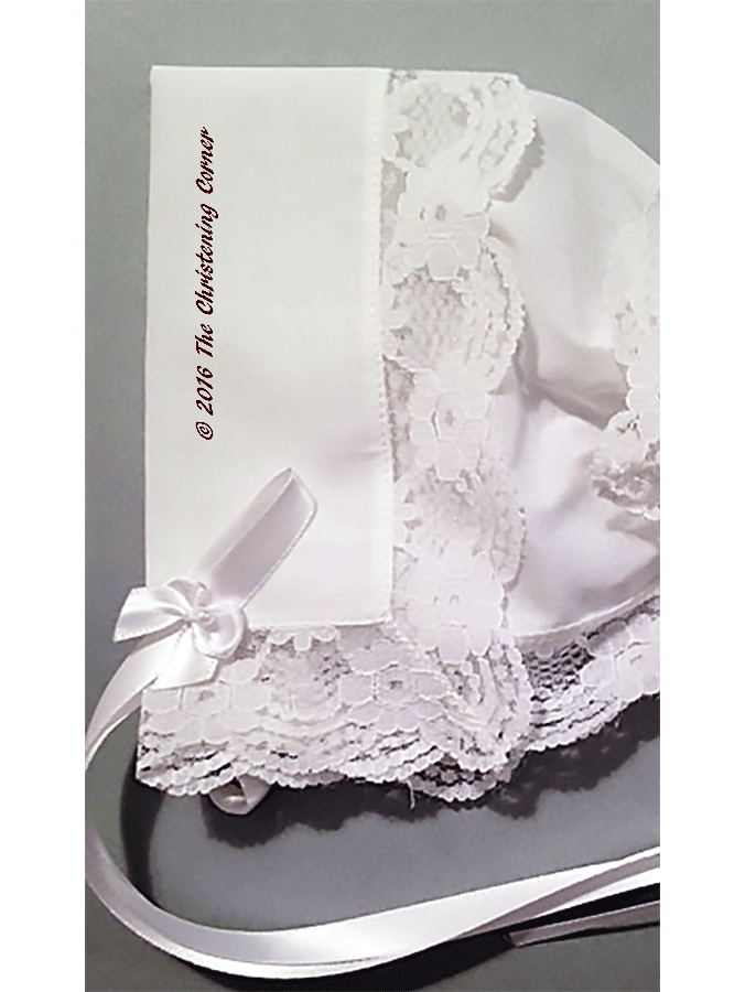 Regal Lace Handkerchief Bonnet - front